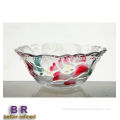 hand pressed flower patterned crystal glass plate